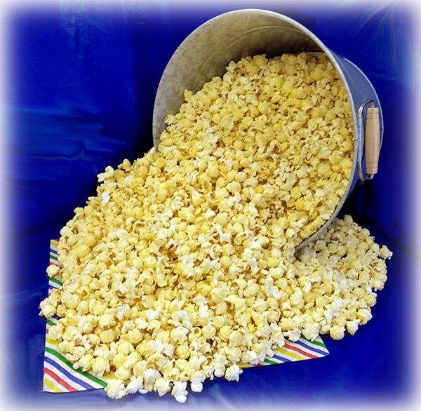 Kettle corn bucket lying down